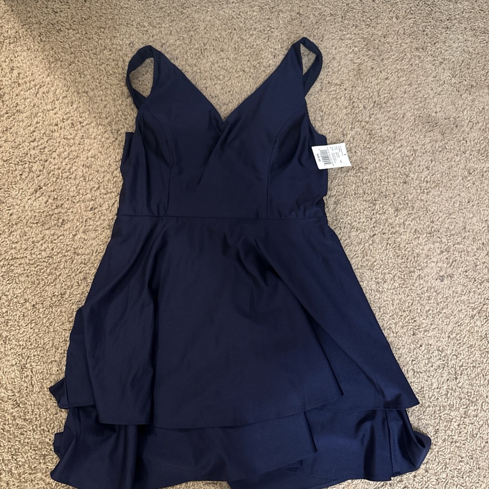 David's Bridal Navy Mini Dress